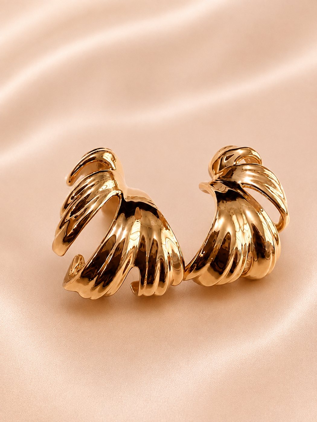 Textured gold hoops